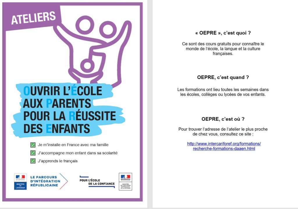 L'atelier Ecole aux Parents ouvrira ses portes au collège Jean Mermoz le mardi 06 octobre de 14h à 16h.